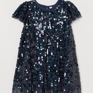 H&M Girls Sequined Tulle Dress Size 3-4Y